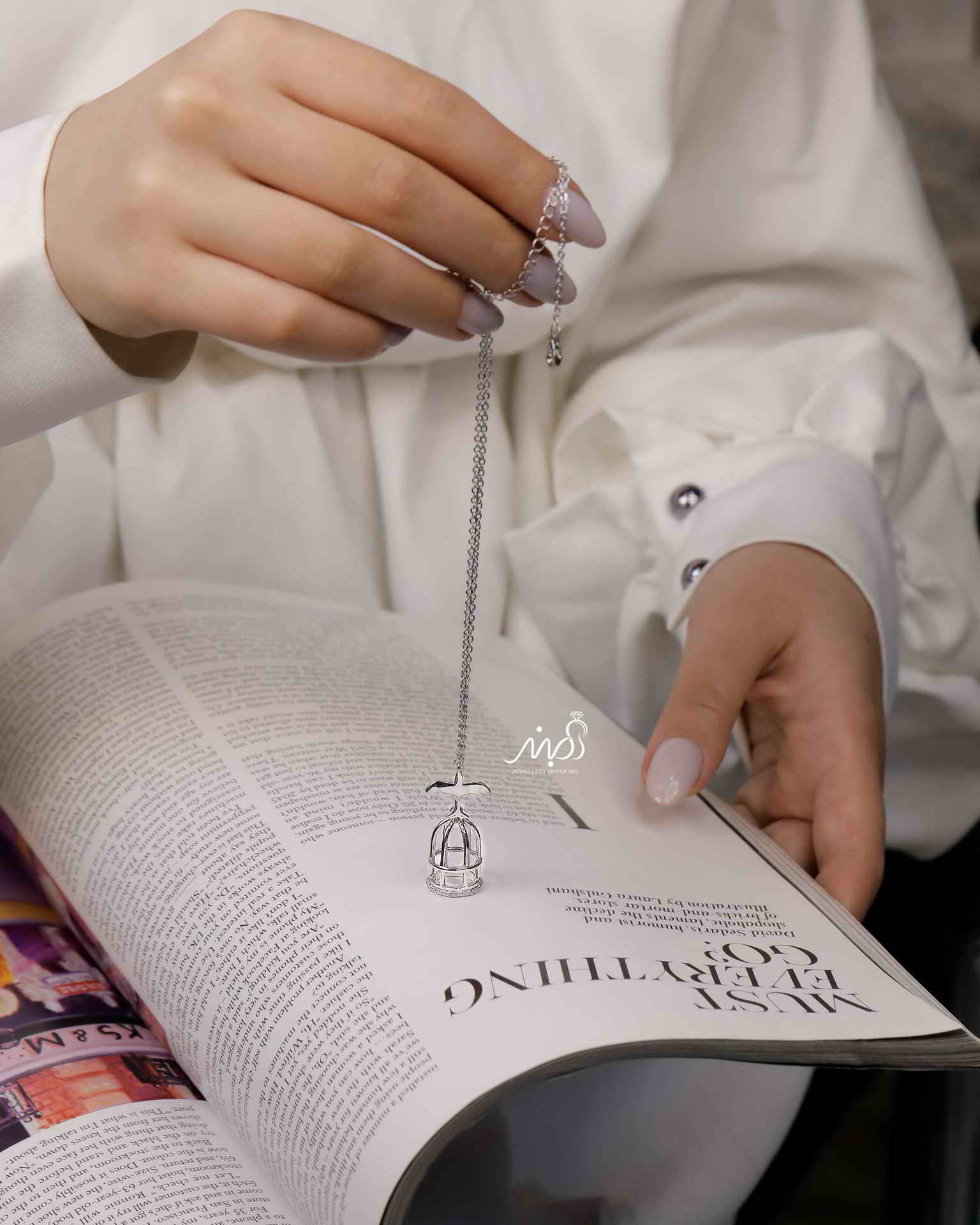 💍گردنبند پرنده رها خاص و زیبا ، نقره عیار 925 (G_3156)‌‌‌‌‌‌