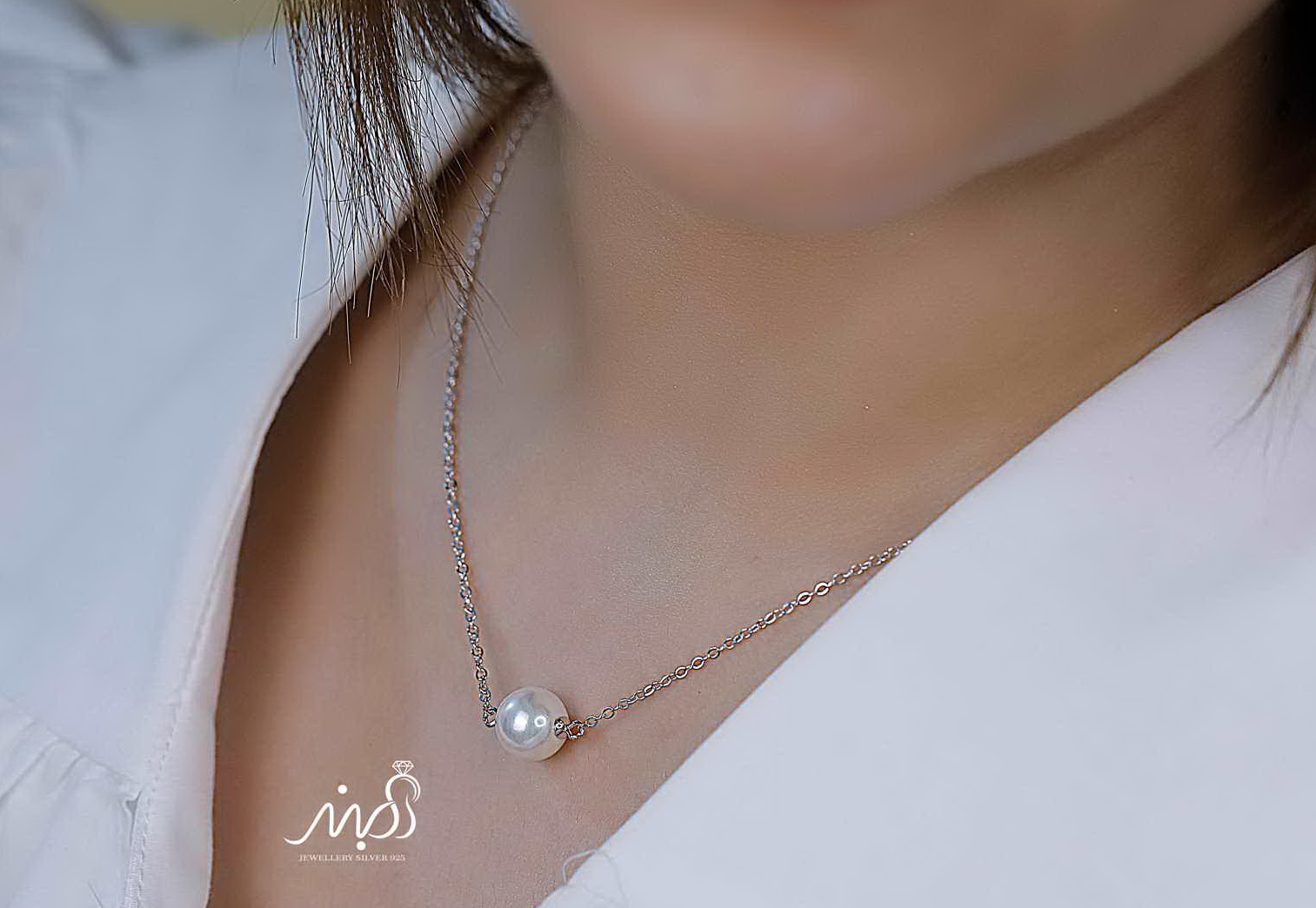 	💍گردنبند طرح جواهر دونه برف ؛ با طراحی زیبا و ظریف نقره عیار ۹۲۵(G_3123)