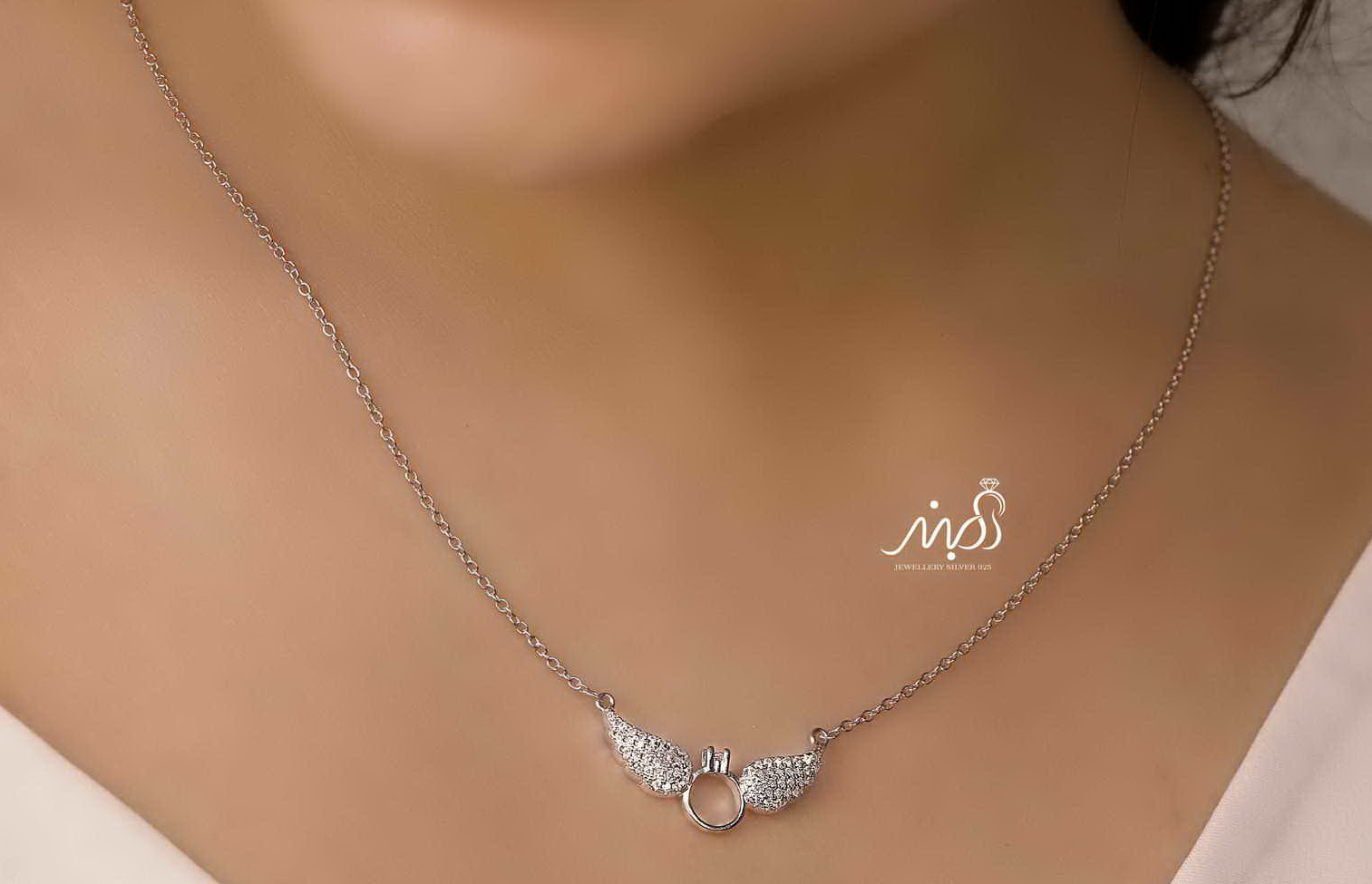 💍گردنبند حلقه بالدار خاص و زیبا ، نقره عیار ۹۲۵ (G_3166)‌‌‌‌‌‌