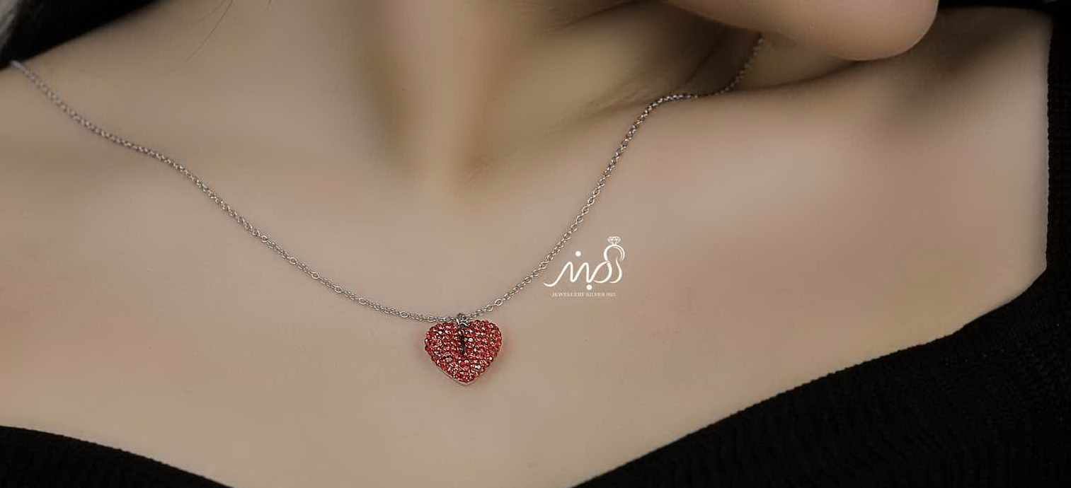 💍گردنبند قلب و زوج خاص و زیبا ، نقره عیار ۹۲۵ (G_3183)‌‌‌‌‌‌