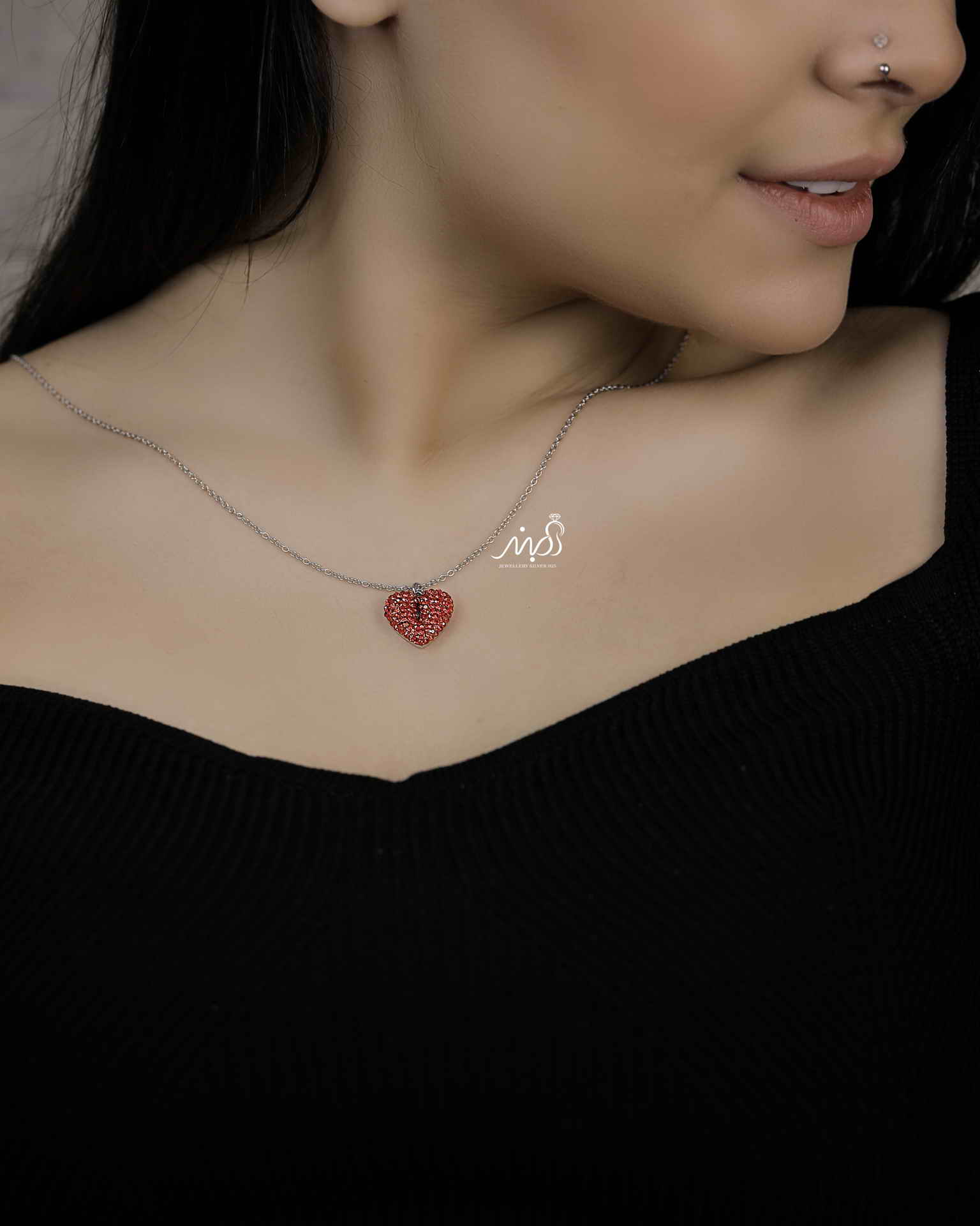 💍گردنبند قلب و زوج خاص و زیبا ، نقره عیار ۹۲۵ (G_3183)‌‌‌‌‌‌