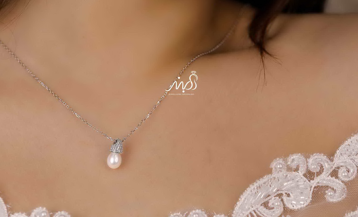 💍گردنبند مرواریدی خاص و زیبا ، نقره عیار ۹۲۵ (G_3181)‌‌‌‌‌‌