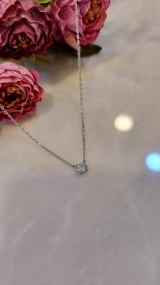 💍گردنبند تک نگین خاص و زیبا نقره عیار ۹۲۵ (G_3141)