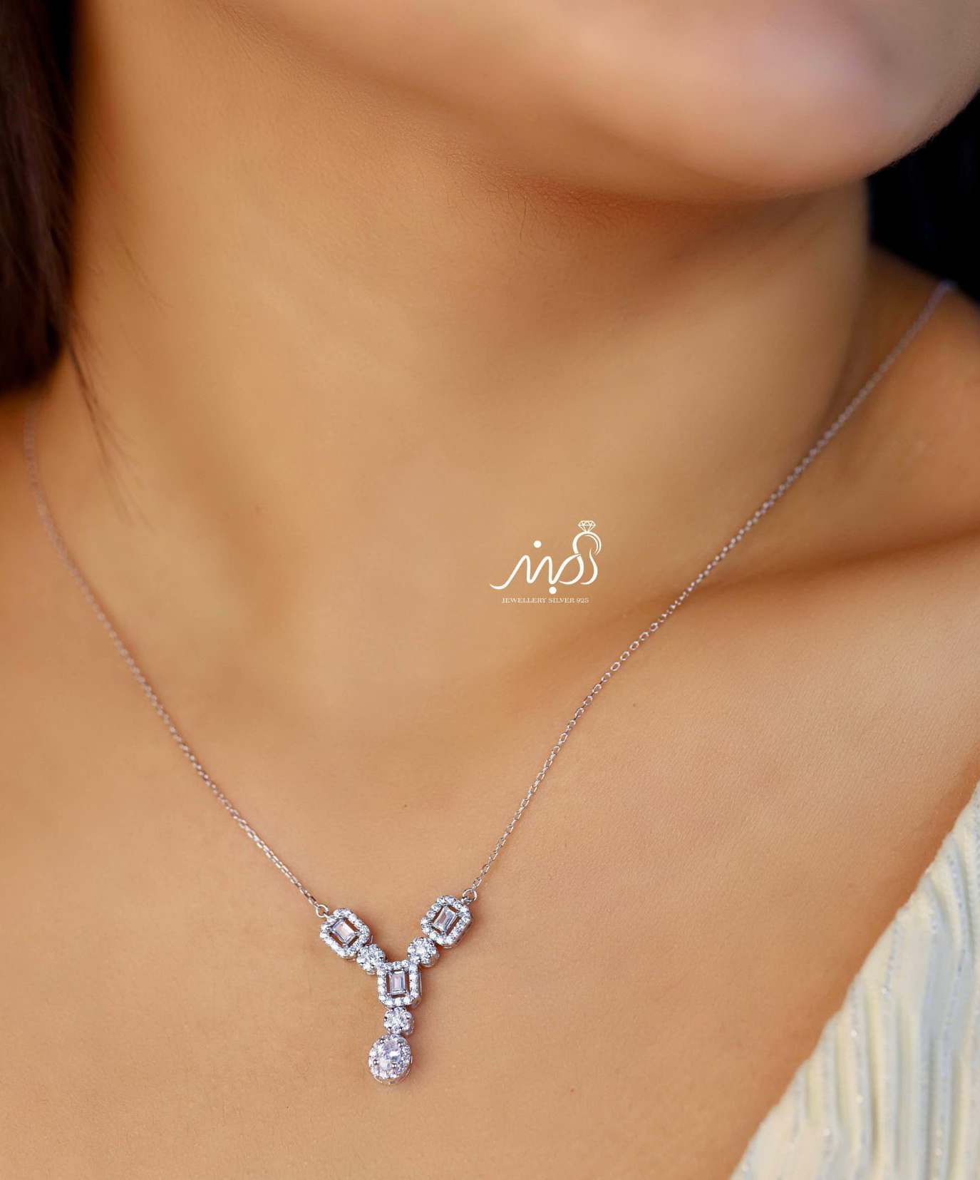 💍گردنبند جواهري خاص و زیبا ، نقره عیار ۹۲۵ (G_3218)‌‌‌‌‌‌