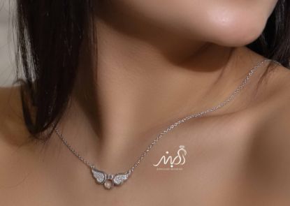 💍گردنبند جواهري حلقه بالدار خاص و زیبا ، نقره عیار ۹۲۵ (G_3212)‌‌‌‌‌‌