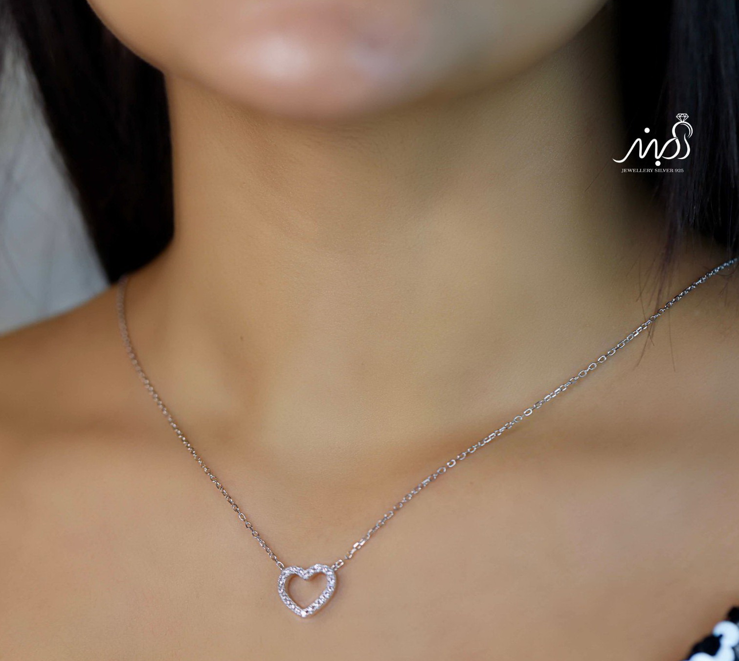 💍گردنبند جواهري قلب خاص و زیبا ، نقره عیار 925 (G_3238)‌‌‌‌‌‌