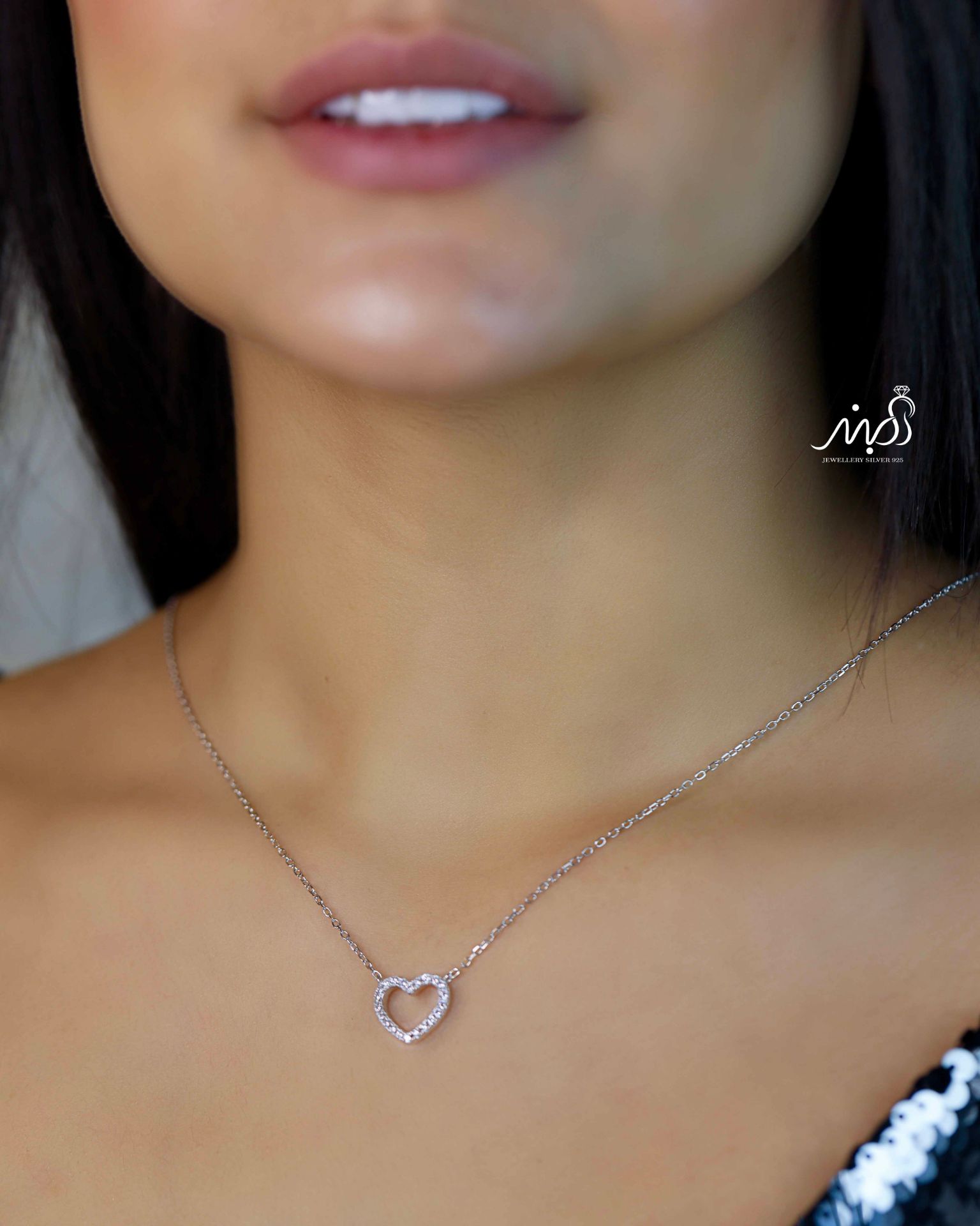 💍گردنبند جواهري قلب خاص و زیبا ، نقره عیار 925 (G_3238)‌‌‌‌‌‌