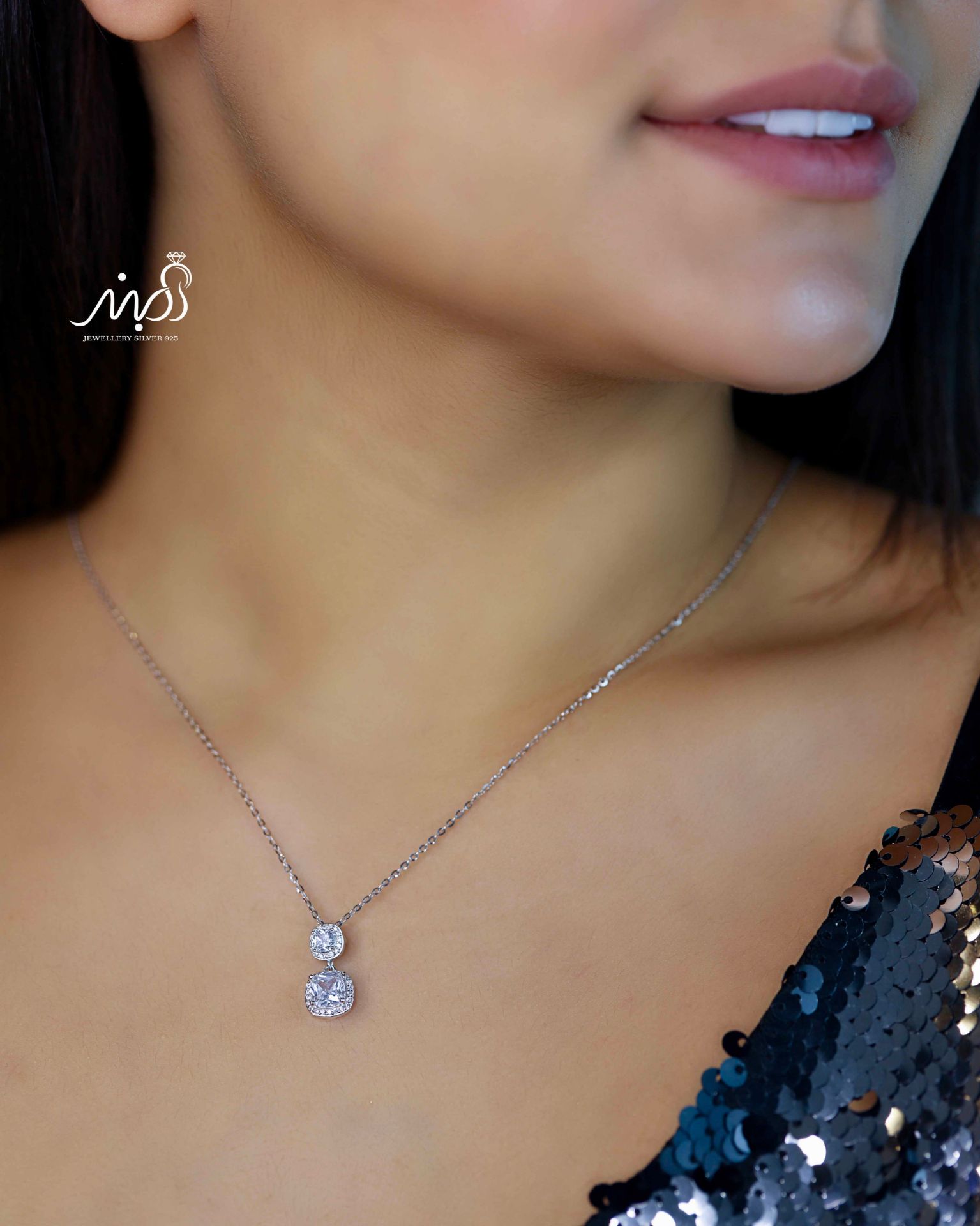 💍گردنبند جواهري خاص و زیبا ، نقره عیار 925 (G_3227)‌‌‌‌‌‌