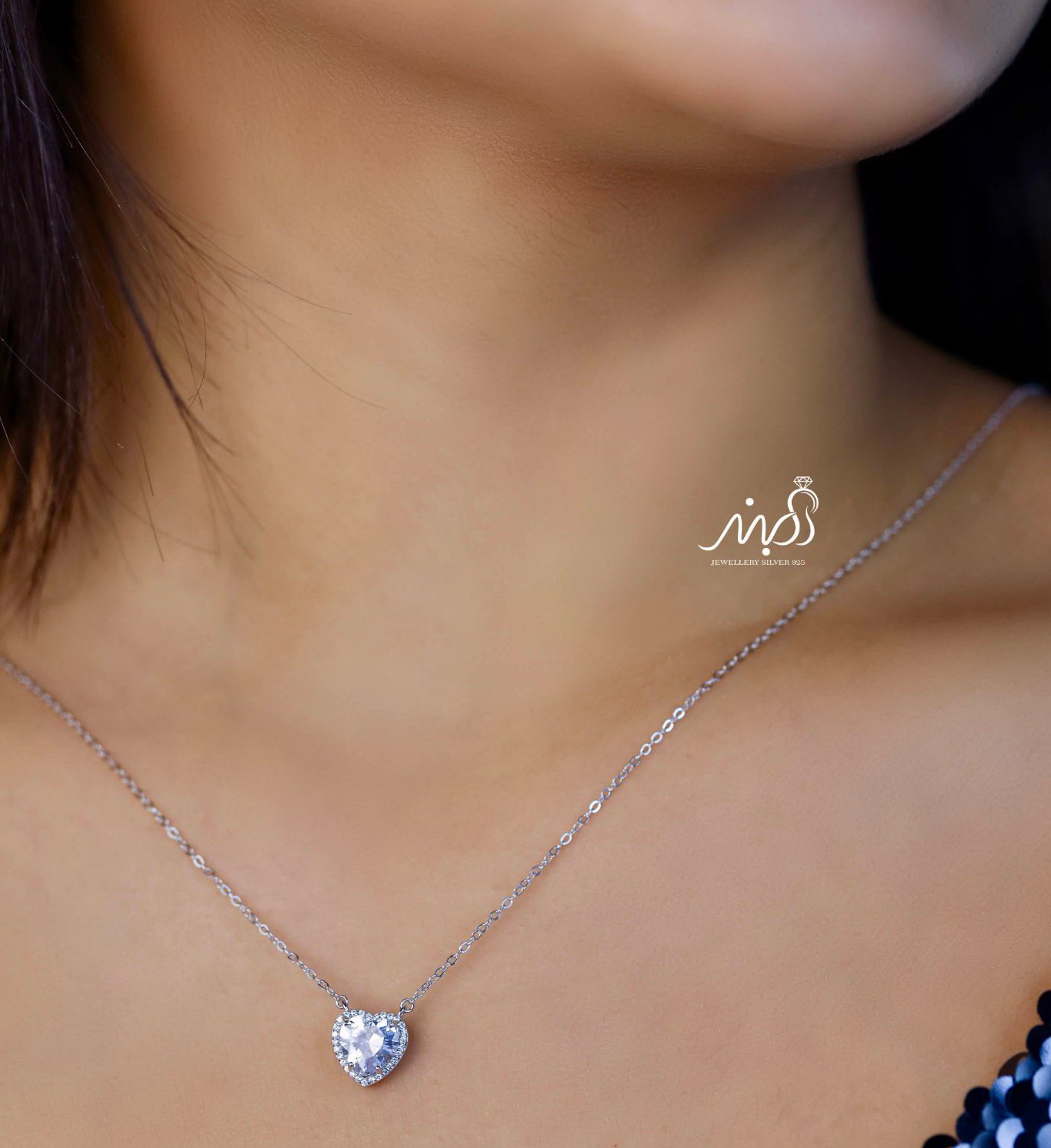 💍گردنبند جواهري قلب خاص و زیبا ، نقره عیار 925 (G_3234)‌‌‌‌‌‌