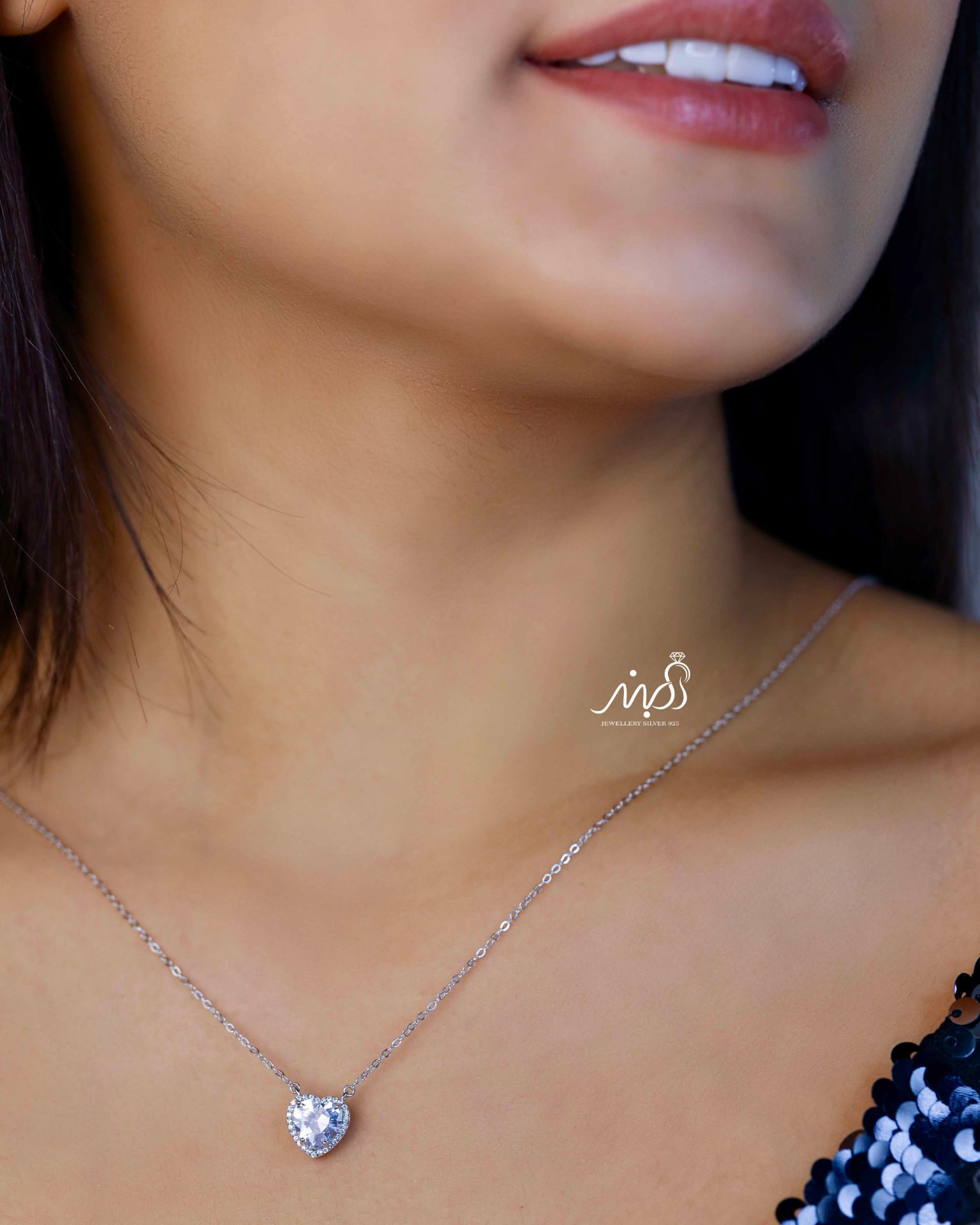 💍گردنبند جواهري قلب خاص و زیبا ، نقره عیار 925 (G_3234)‌‌‌‌‌‌