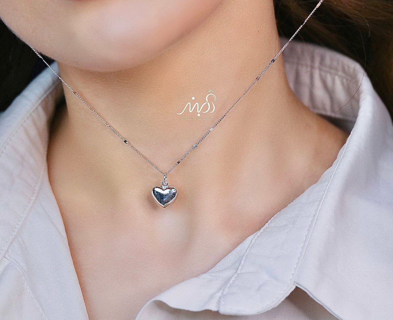 💍گردنبند جواهری قلب، خاص و زیبا ، نقره عیار ۹۲۵ (G_3263)‌‌‌‌‌‌
