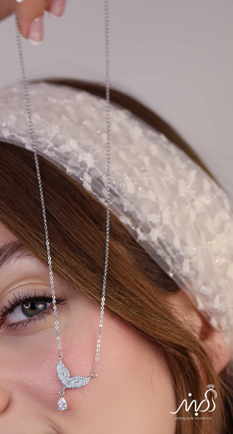 💍گردنبند جواهري آویز دار خاص و زیبا ، نقره عیار ۹۲۵ (G_3245)‌‌‌‌‌‌