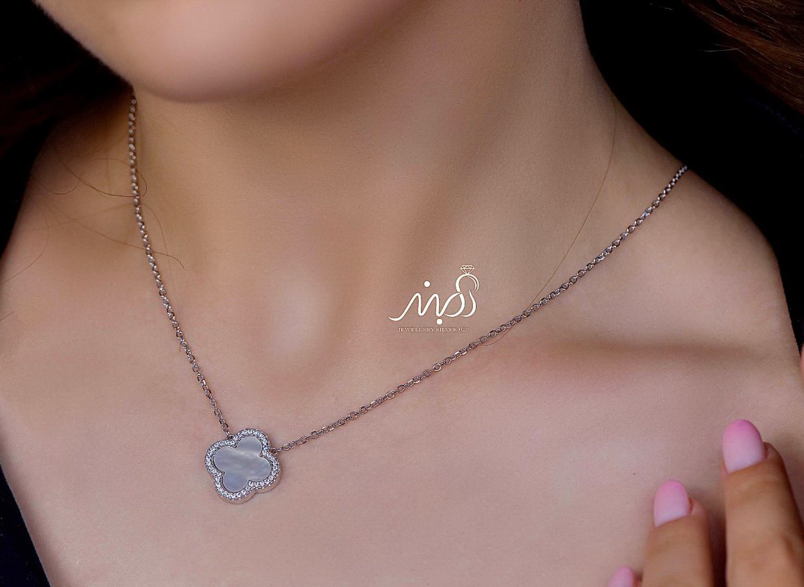 💍گردنبند جواهری ونکلیف خاص و زیبا ، نقره عیار ۹۲۵ (G_3282)‌‌‌‌‌‌