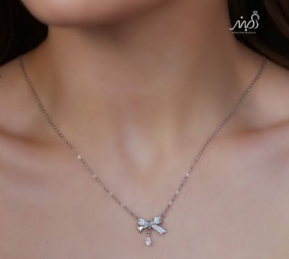💍گردنبند جواهری پاپیونی خاص و زیبا ، نقره عیار ۹۲۵ (G_3283)‌‌‌‌‌‌