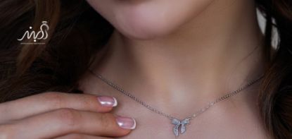 💍گردنبند جواهري پاپیونی خاص و زیبا ، نقره عیار ۹۲۵ (G_3247)‌‌‌‌‌‌