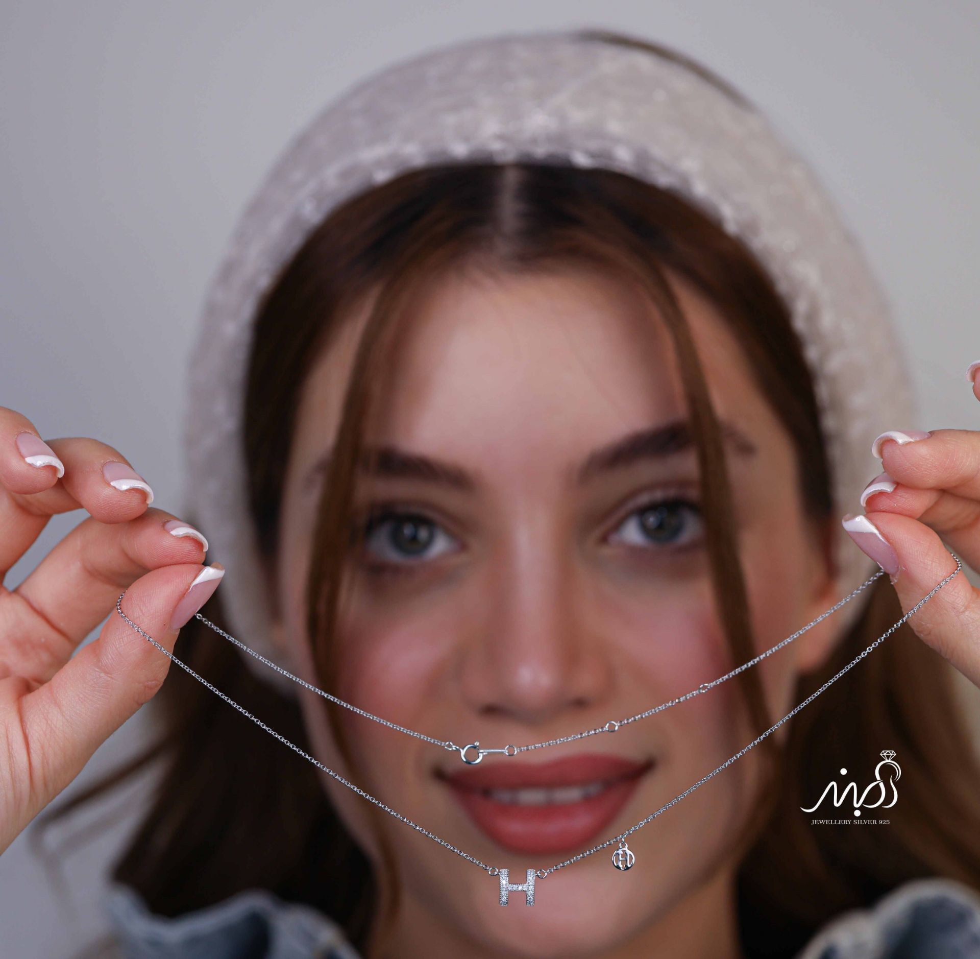 💍گردنبند جواهری H ، خاص و زیبا ، نقره عیار ۹۲۵ (G_3254)‌‌‌‌‌‌