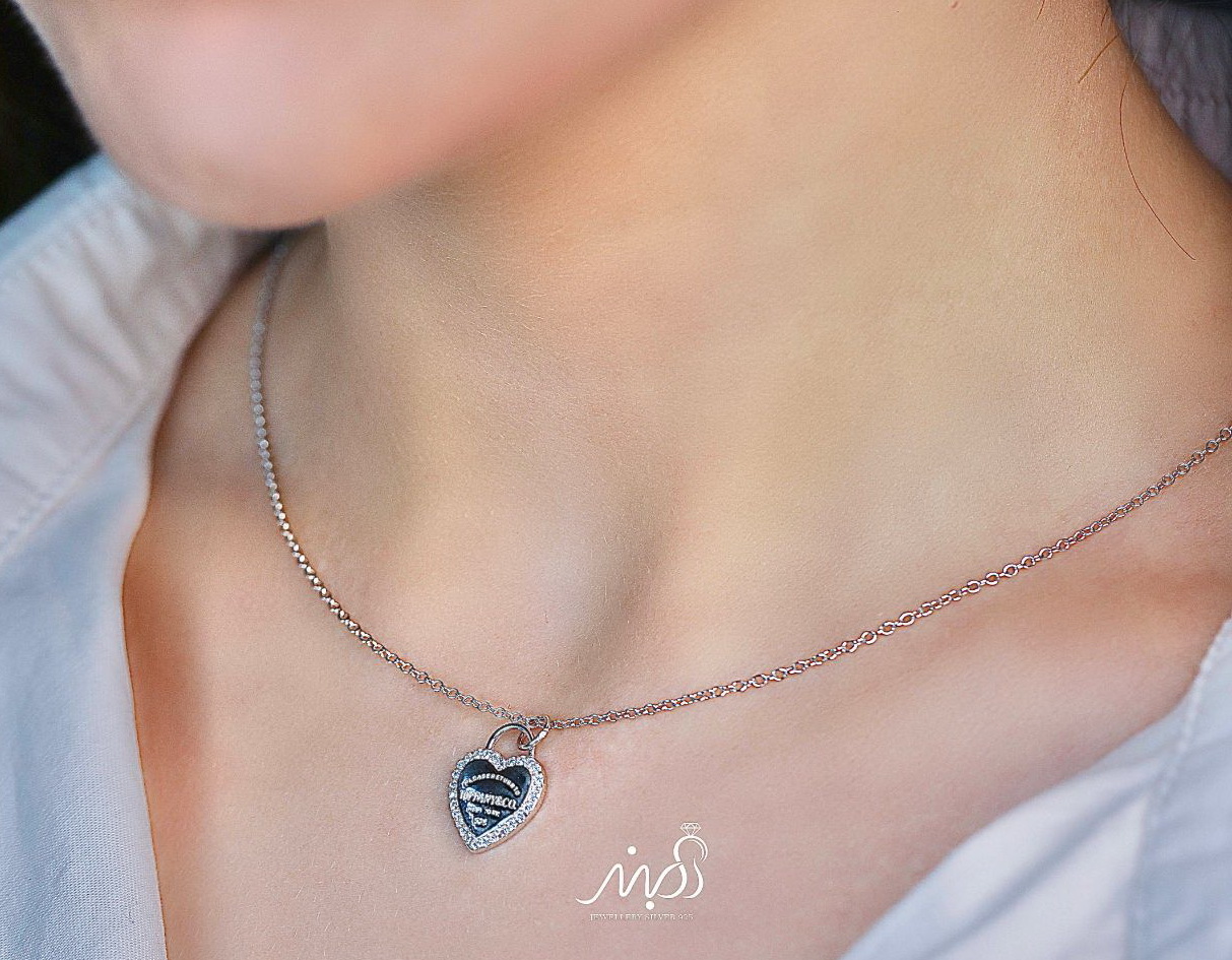 💍گردنبند جواهری قلب، خاص و زیبا ، نقره عیار ۹۲۵ (G_3268)‌‌‌‌‌‌