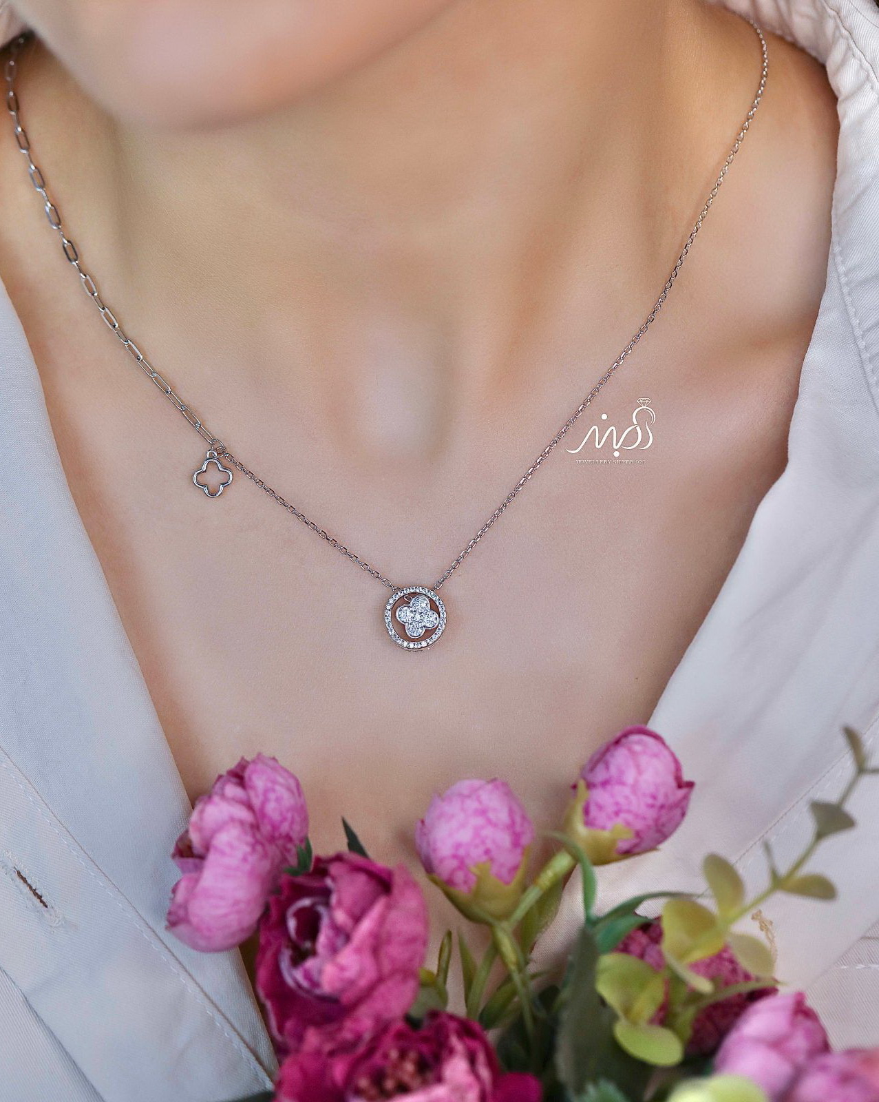 💍گردنبند جواهری خاص و زیبا ، نقره عیار ۹۲۵ (G_3274)‌‌‌‌‌‌