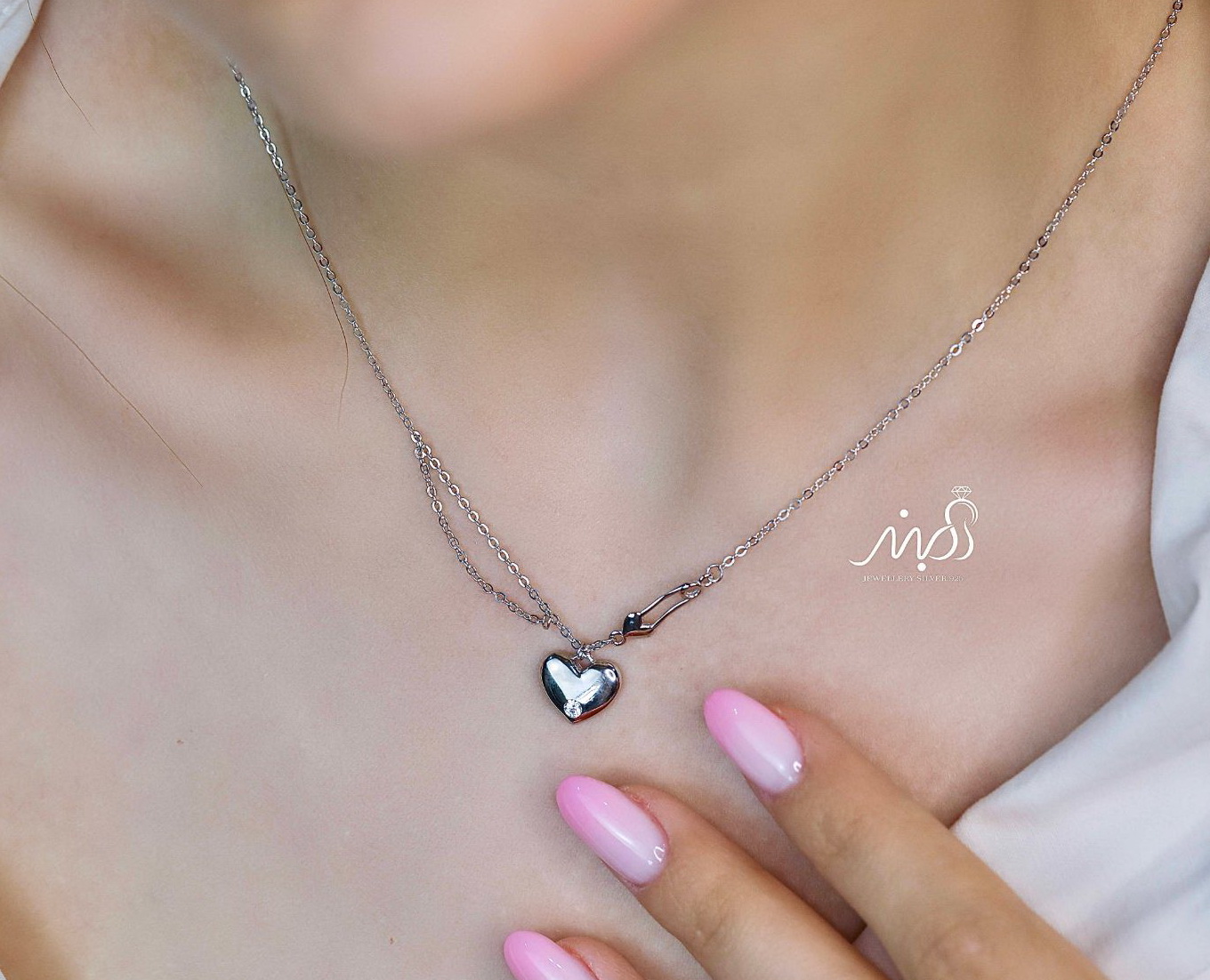 💍گردنبند جواهری قلب خاص و زیبا ، نقره عیار ۹۲۵ (G_3279)‌‌‌‌‌‌