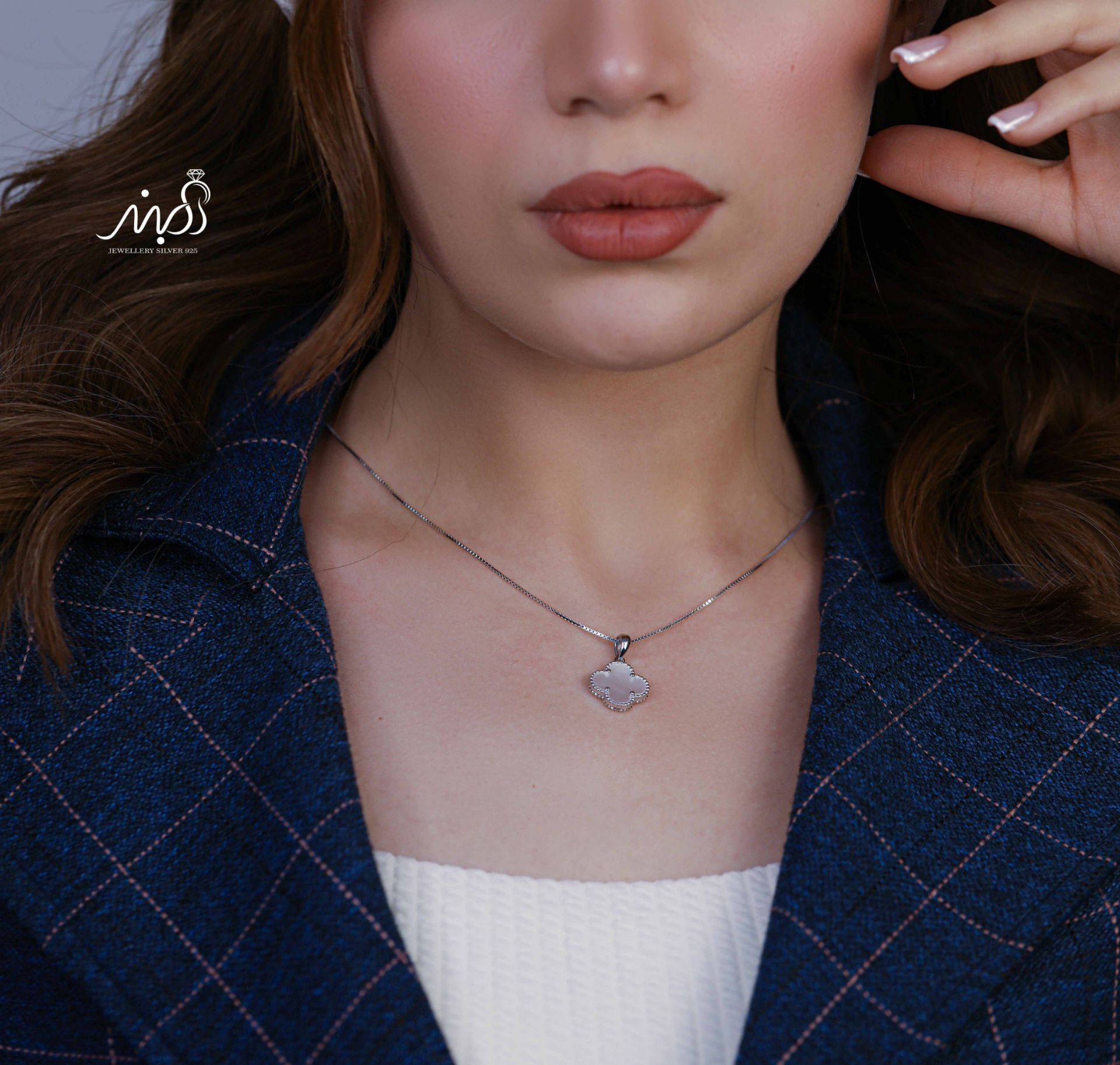 💍گردنبند جواهری ونکلیف صدفی ، خاص و زیبا ، نقره عیار ۹۲۵ (G_3259)‌‌‌‌‌‌