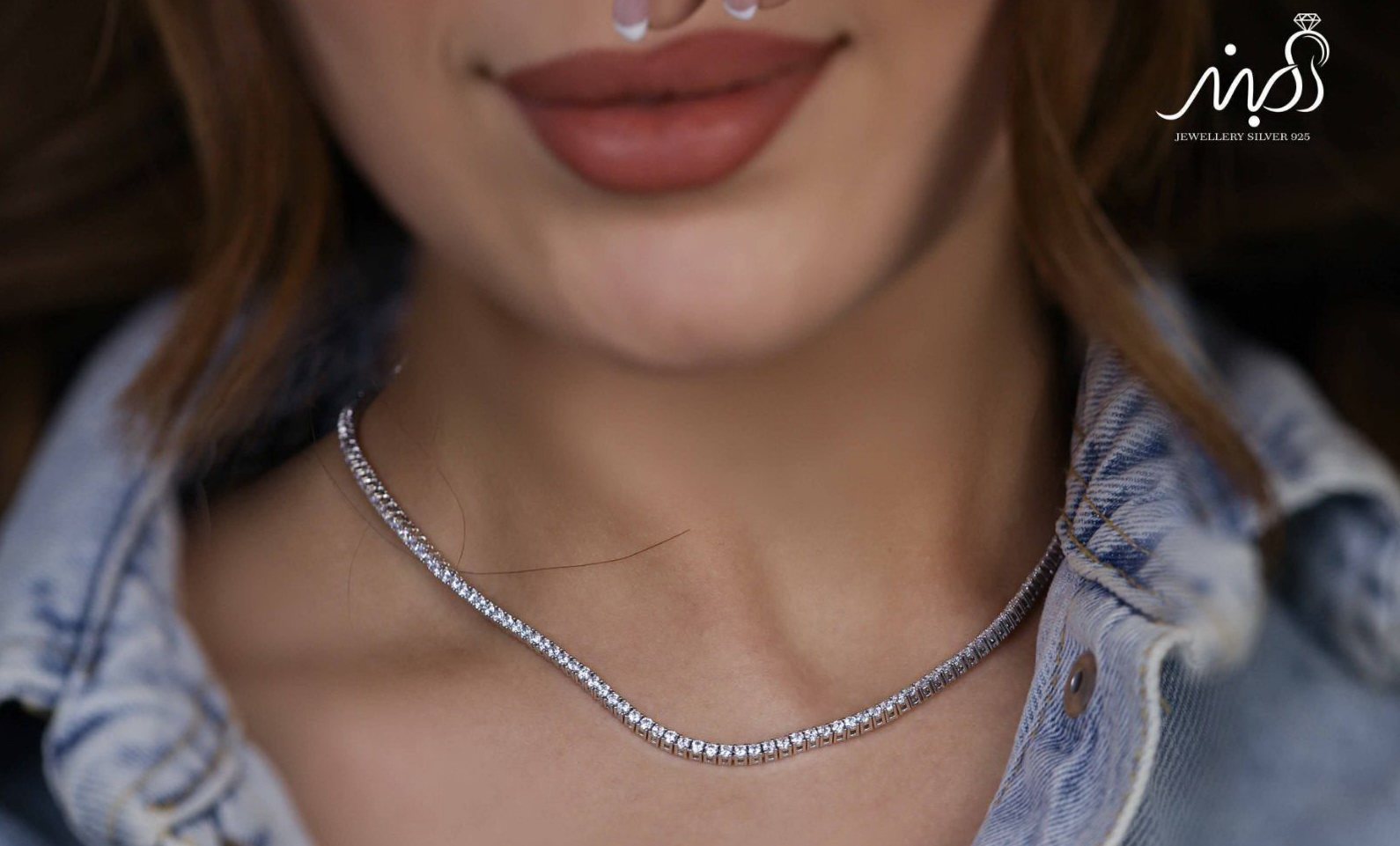 💍گردنبند جواهری تنیسی 2 میلی ، خاص و زیبا ، نقره عیار ۹۲۵ (G_3257)‌‌‌‌‌‌