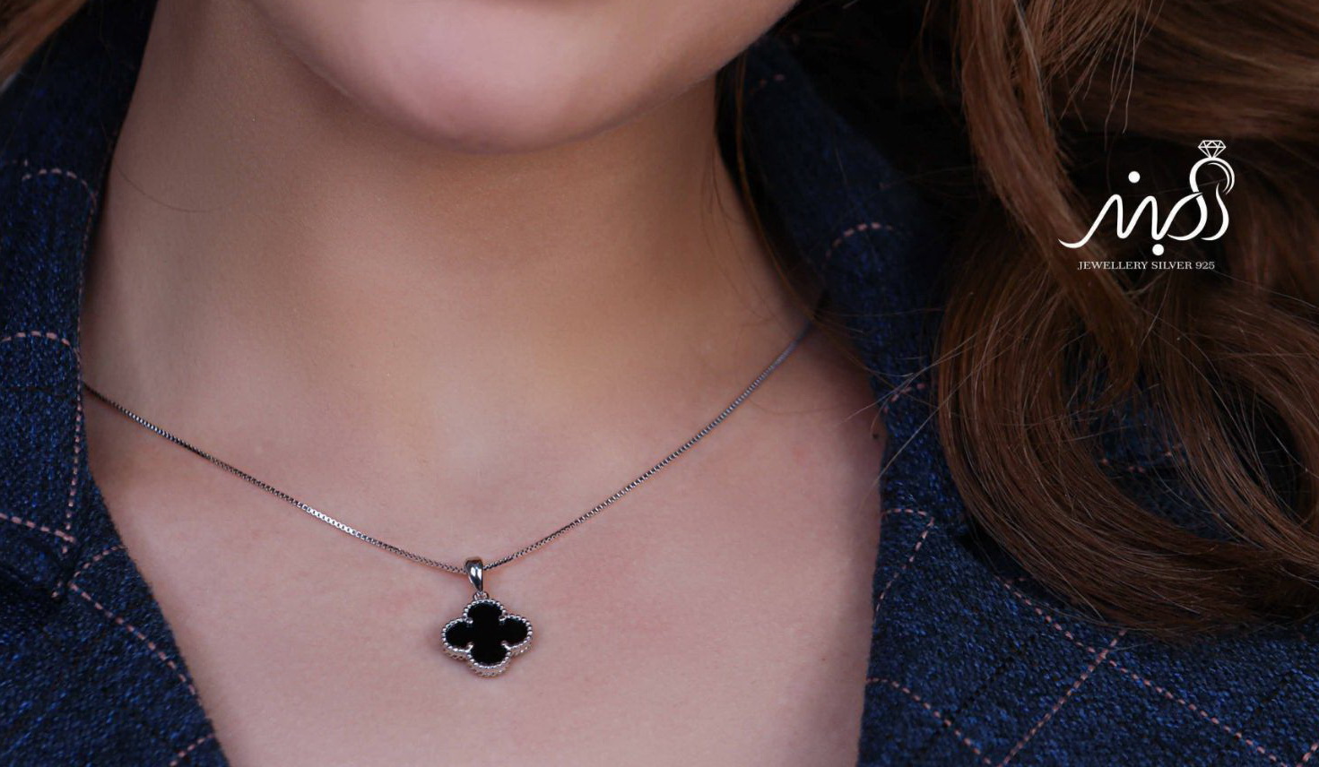 💍گردنبند جواهری ونکلیف مشکی، خاص و زیبا ، نقره عیار ۹۲۵ (G_3260)‌‌‌‌‌‌