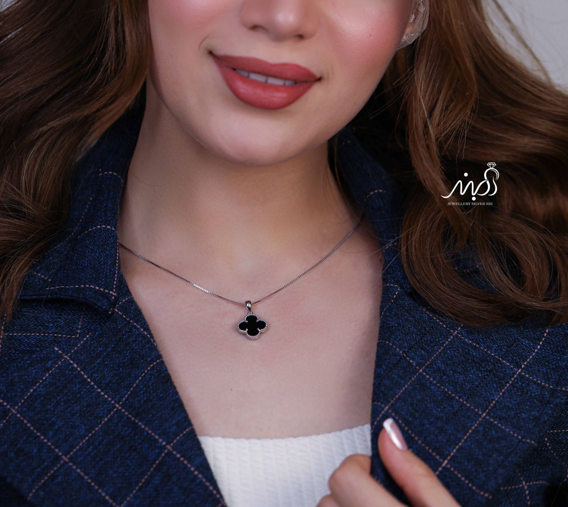 💍گردنبند جواهری ونکلیف مشکی، خاص و زیبا ، نقره عیار ۹۲۵ (G_3260)‌‌‌‌‌‌