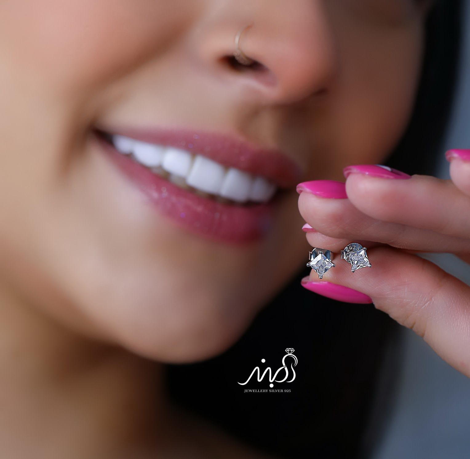 💍گوشواره ظريف تك نگين،جذاب و زیبا نقره عيار 925(E_5023)‌‌‌‌