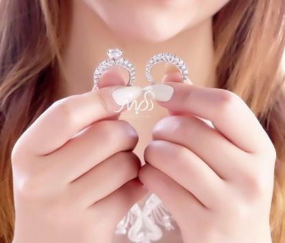 💍حلقه و پشت حلقه جواهری دورنگین آمریکایی ، Round-cut ( گرد ) ؛ با طراحی خاص و زیبا نقره عیار 925 با روکش طلا سفید(P_2023)‌‌‌‌‌‌‌ ‌‌