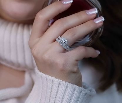 💍حلقه و پشت حلقه جواهری ، خاص و زیبا نقره عیار 925(P_2048)	