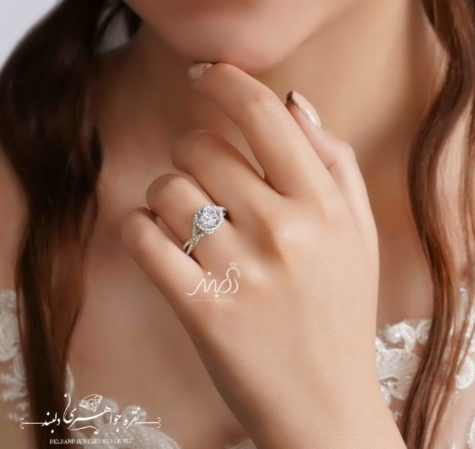 💍انگشتر جواهری سولیتر مدل Verragio ؛ با طراحی خاص و زیبا نقره عیار ۹۲۵(R_1029)