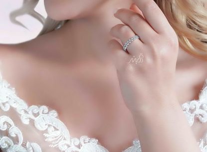 💍انگشتر جواهری پرنس 2 رج ؛ نقره عیار 925(R_1126)