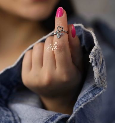 💍انگشتر ضربان قلب خاص و زیبا؛ نقره عیار 925(R_1166)	