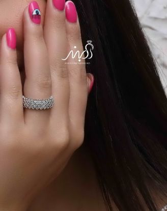💍حلقه جواهری پرنس چهار رج- ظریف و زیبا نقره عیار 925(R_1172)