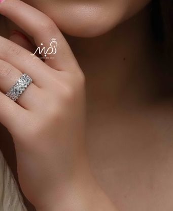 💍حلقه جواهری پرنس پنج رج- ظریف و زیبا نقره عیار 925(R_1173)
