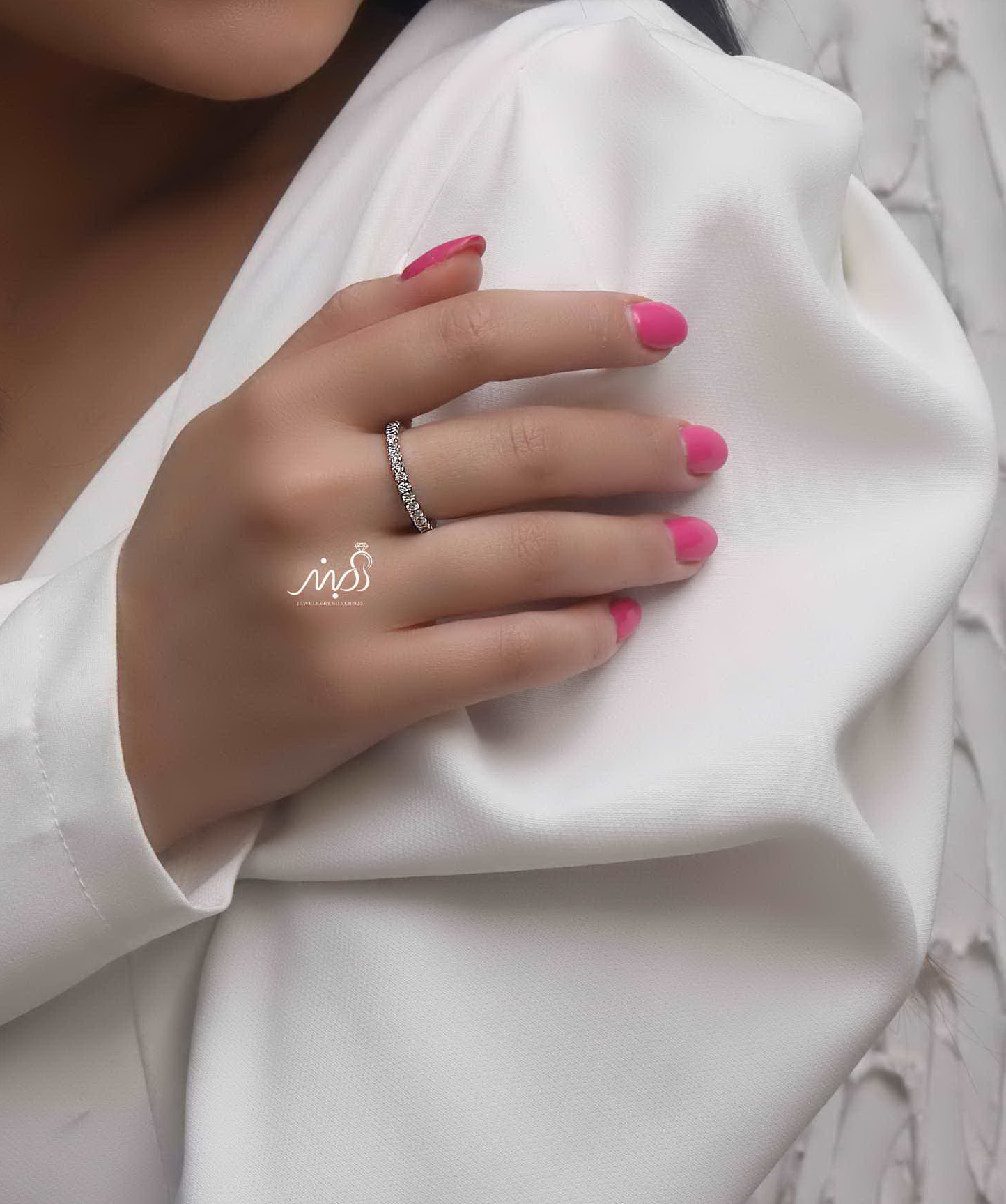💍انگشتر جواهري دورنگین خاص و زیبا؛ نقره عیار ۹۲۵(R_1180)