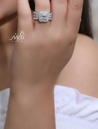 💍انگشتر جواهري لوکس خاص و زیبا؛ نقره عیار 925(R_1201)