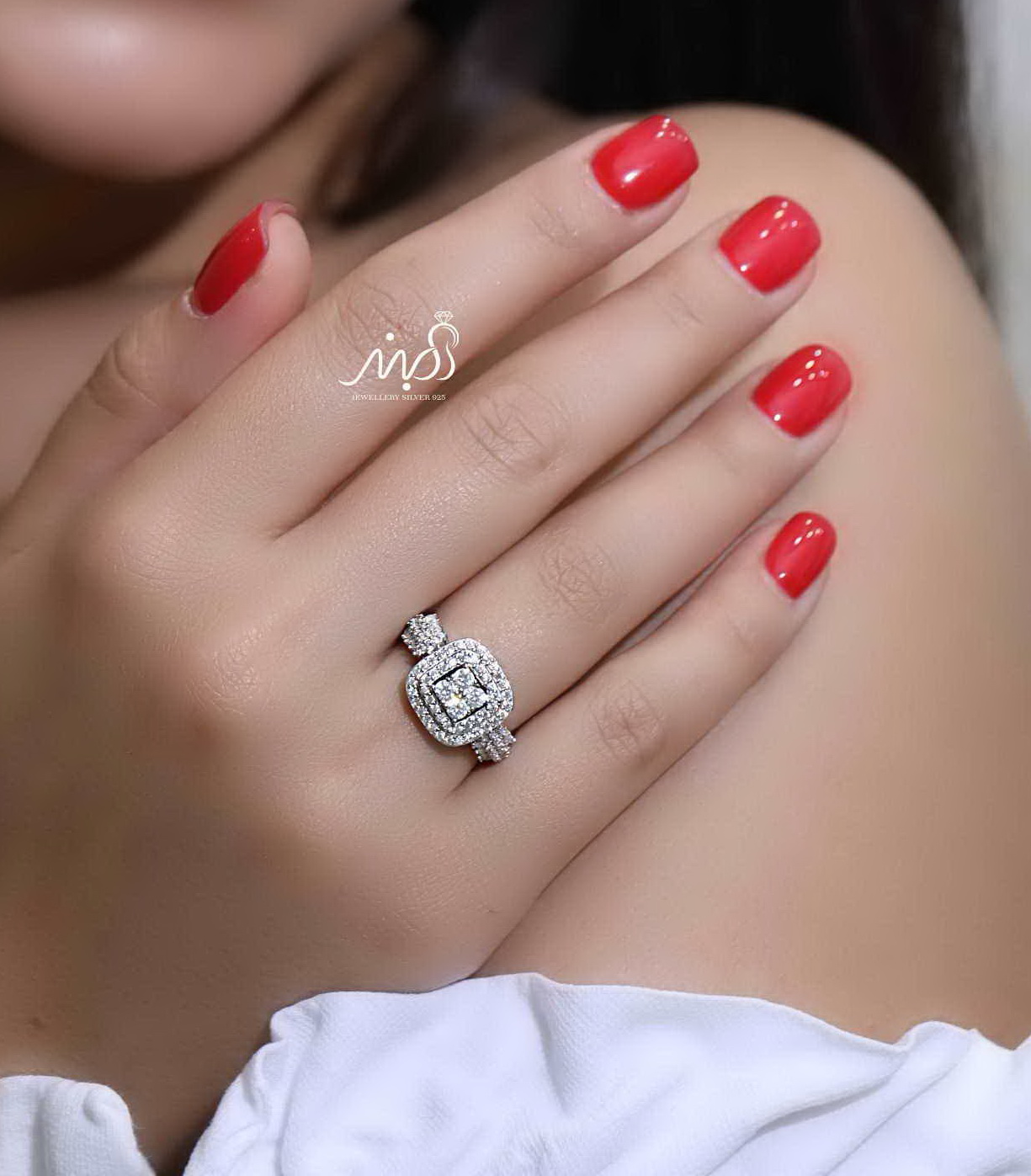💍انگشتر لوکس جواهري خاص و زیبا؛ نقره عیار 925(R_1206)