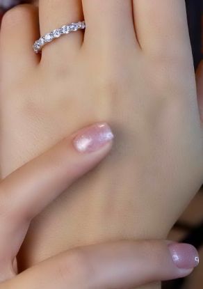 💍حلقه دورنگین لوکس جواهري خاص و زیبا؛ نقره عیار 925(R_1211)	