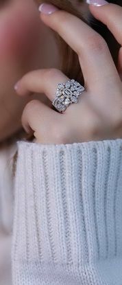 💍انگشتر جواهري مارکیز خاص و زیبا؛ نقره عیار 925(R_1227)	