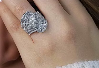 💍انگشتر جواهري لاکچری خاص و زیبا؛ نقره عیار 925(R_1231)	