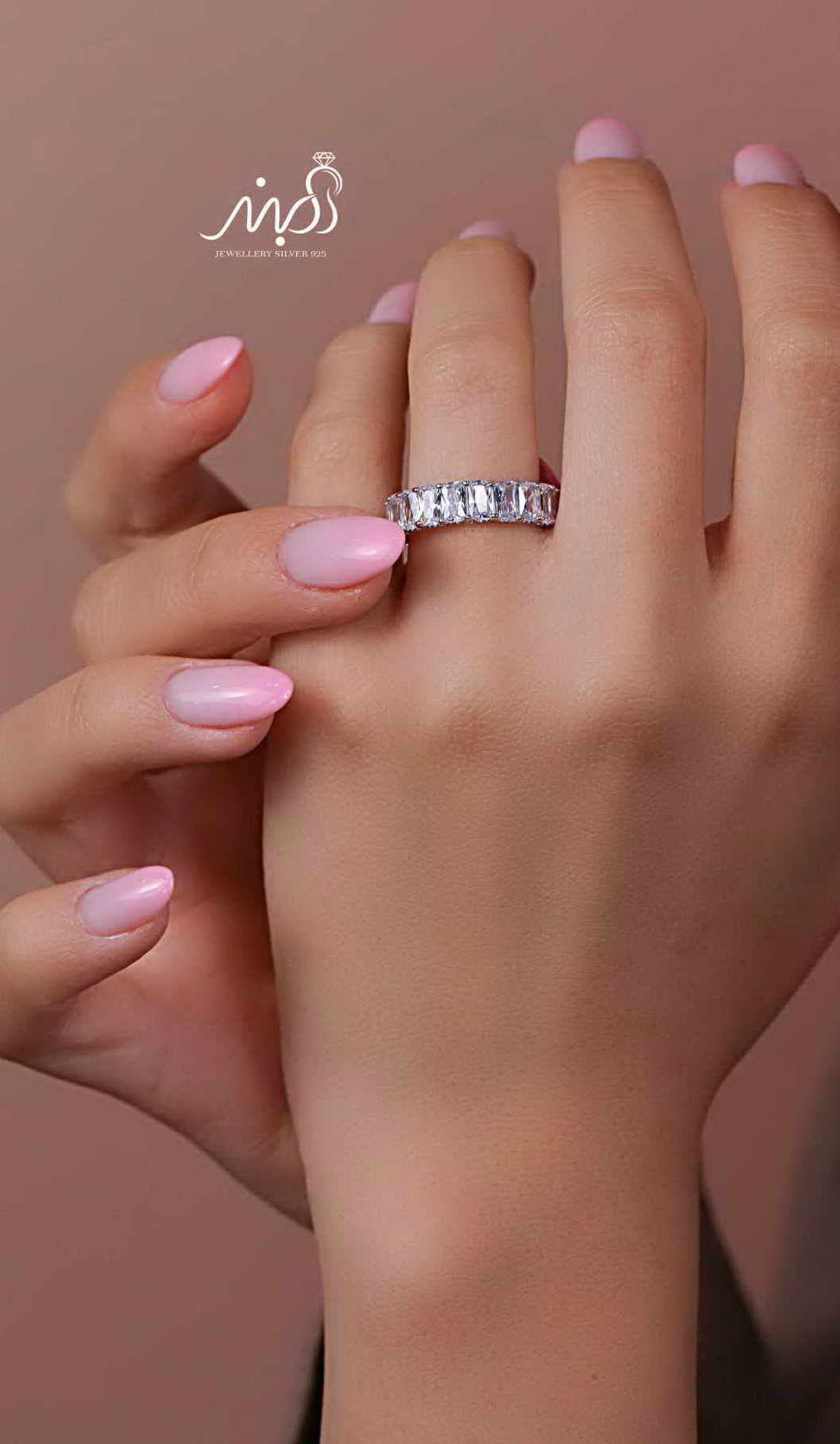 💍انگشتر جواهري تنیسی باگت خاص و زیبا؛ نقره عیار ۹۲۵(R_1264)