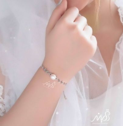 💍دستبند جواهری ظریف و زیبا با مروارید پرورشی با قفل کرواتی نقره عیار 925 با روکش طلا سفید‌‌‌‌‌‌‌