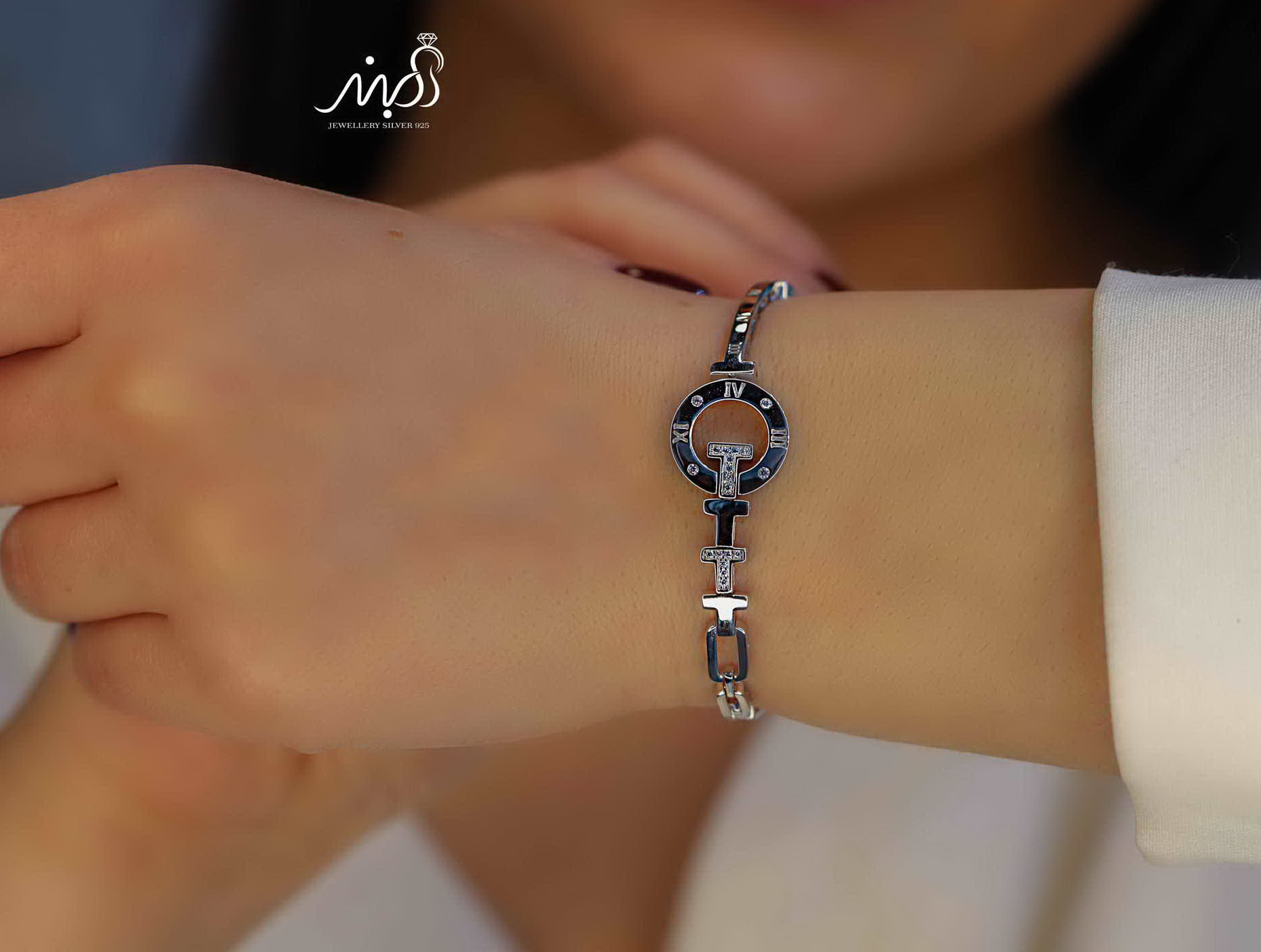 💍دستبند جواهری خاص و زیبا ، نقره عیار 925 (D_7112)