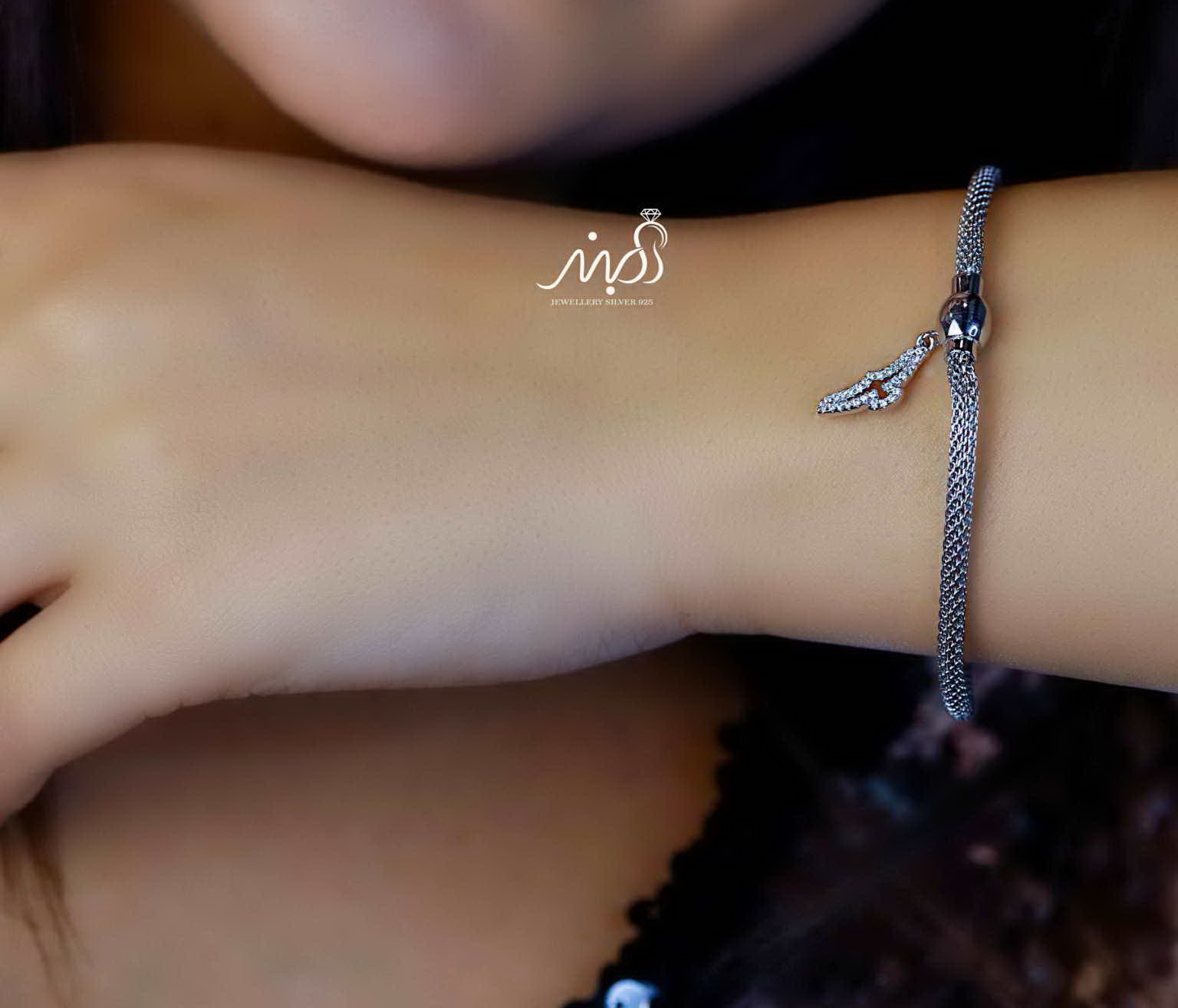 💍دستبند جواهری خاص و زیبا ، نقره عیار 925 (D_7129)