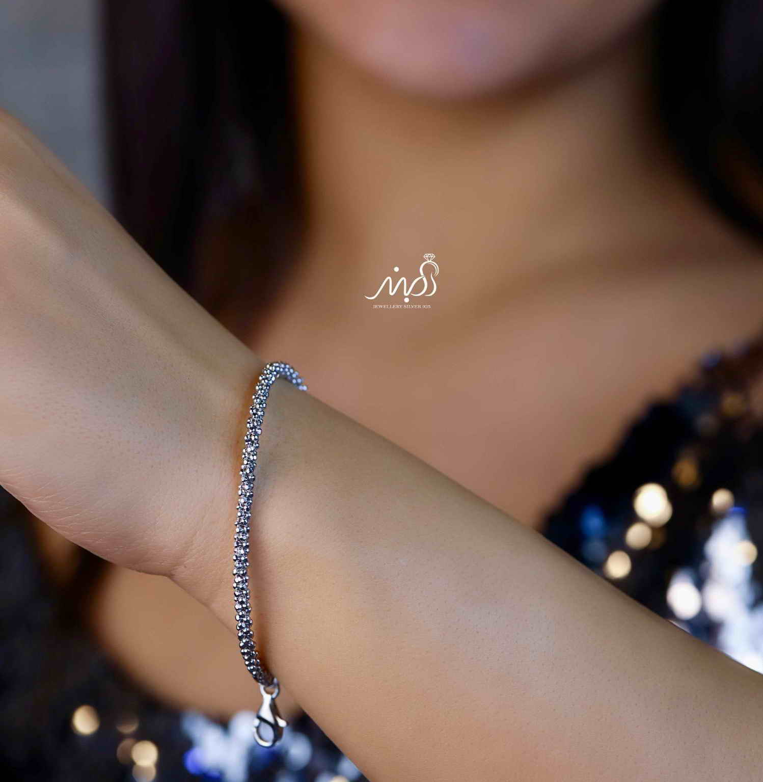 💍دستبند جواهری خاص و زیبا ، نقره عیار 925 (D_7131)