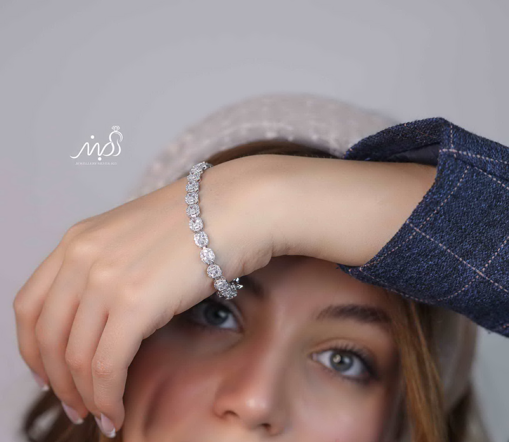 💍دستبند جواهری خاص و زیبا ، نقره عیار 925 (D_7160)