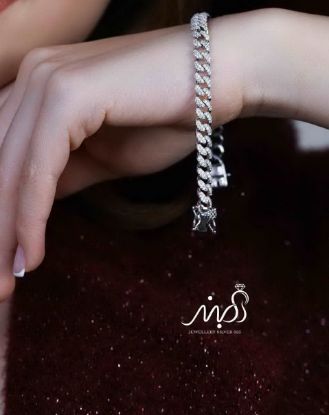 💍دستبند جواهری کارتیر لاکچری خاص و زیبا ، نقره عیار 925 (D_7161)
