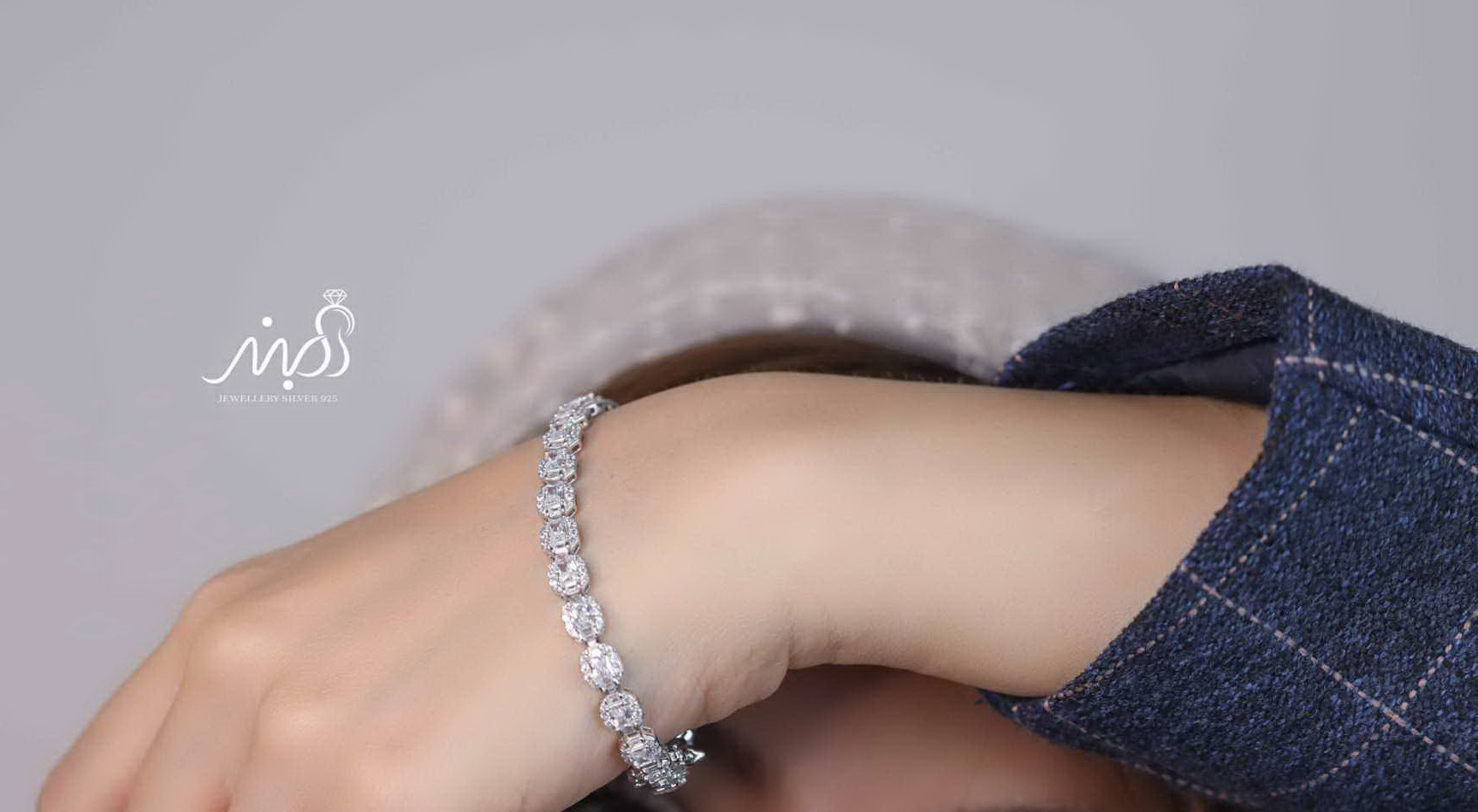 💍دستبند جواهری خاص و زیبا ، نقره عیار 925 (D_7160)