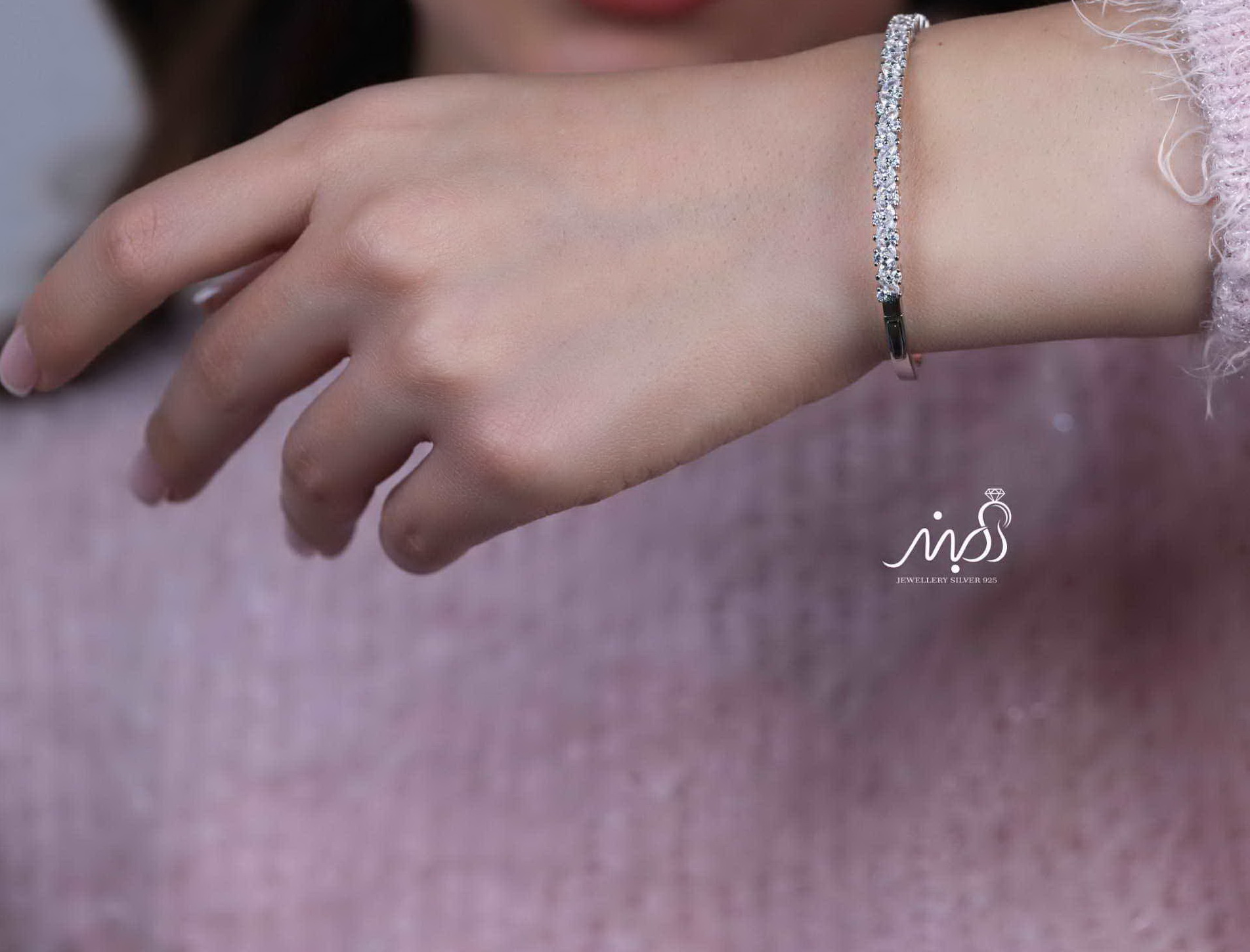 💍دستبند جواهری خاص و زیبا ، نقره عیار 925 (D_7163)